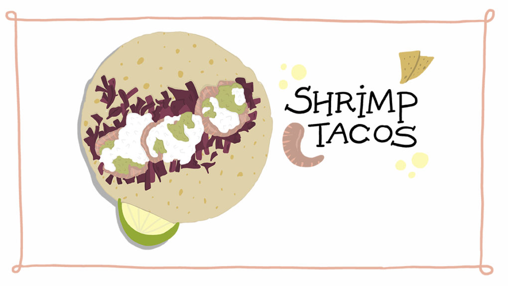 ImageThink's recipe for shrimp tacos with slaw and crema from sheltering in place.