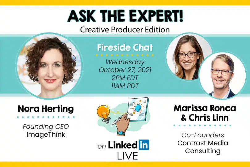 ImageThink founder Nora Herting with Marissa Ronca and Chris Linn, on ASK THE EXPERT!