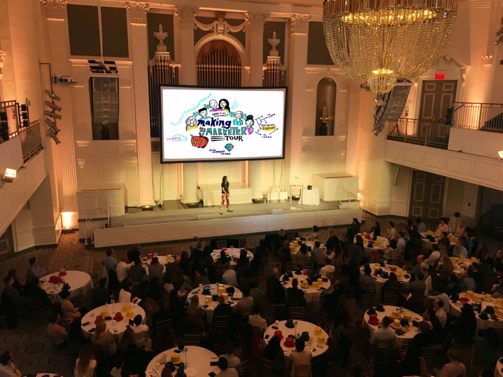 imagethink's digital graphic recording illustration displayed at a live event