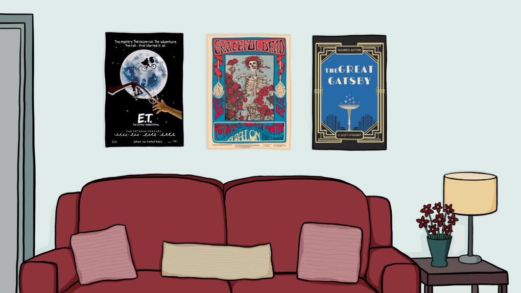 Posters remind us and others of who we are. From E.T., to The Grateful Dead, posters serve as visual metaphors. 
