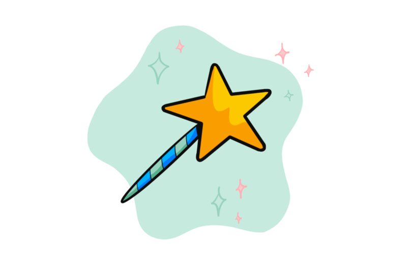 ImageThink icon for captivation - a glittering striped wand with a star tip.