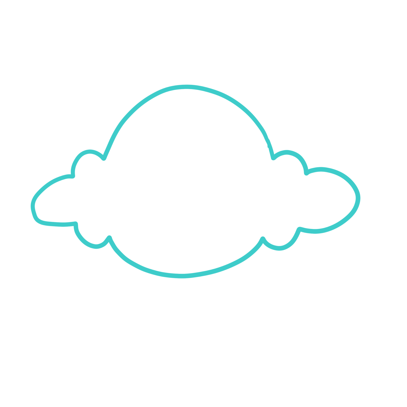 An icon of a cloud that can be used in presentation drawing.