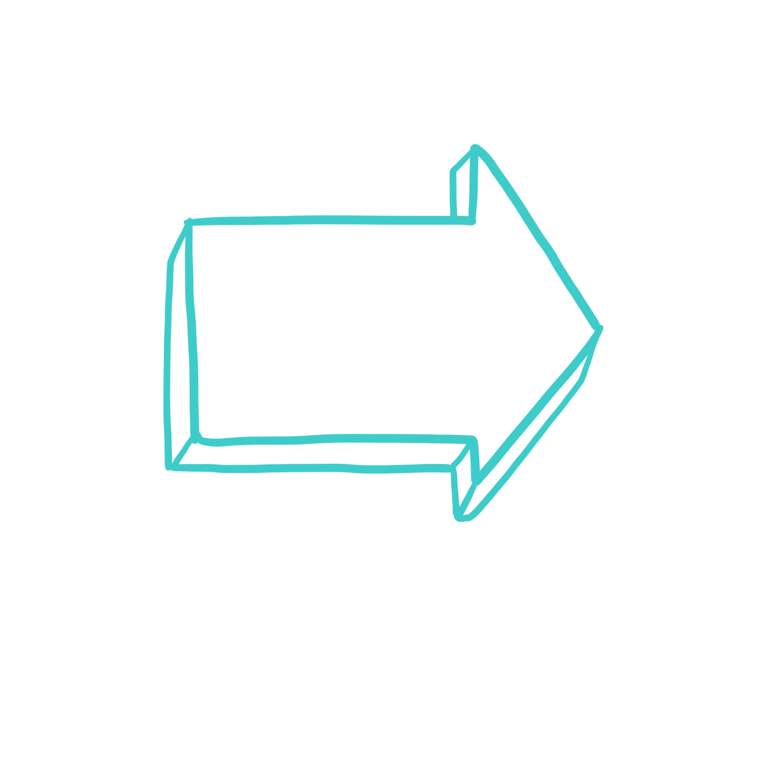 An icon of an arrow to be used for presentation drawings.