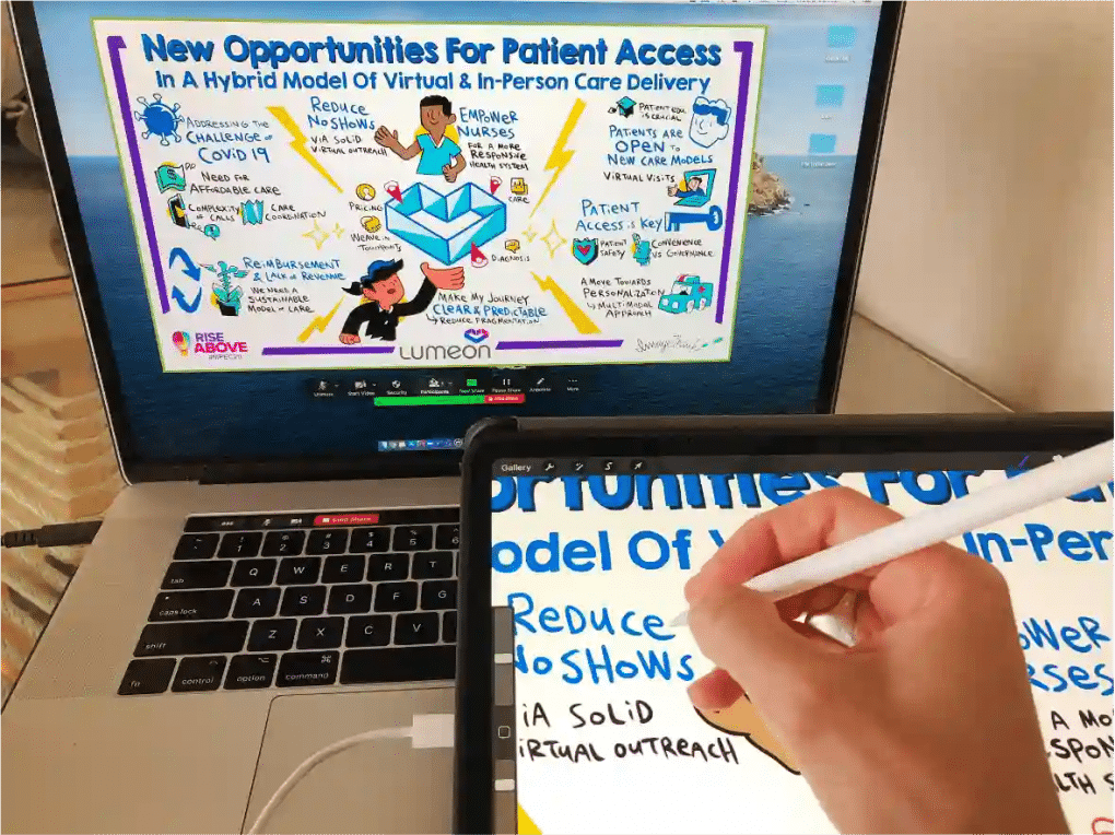 A hand draws visual notes to simplify new-hire onboarding priorities.
